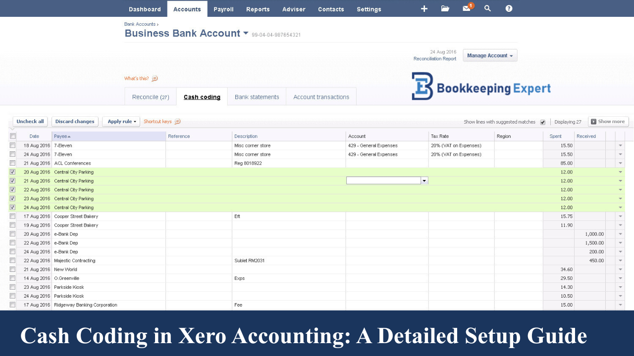 Cash Coding in Xero Accounting: A Detailed Setup Guide